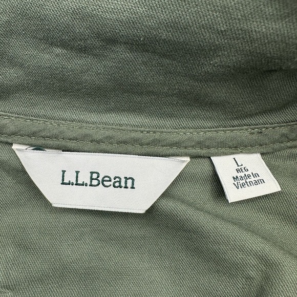 LL Bean Full Zip Jacket Beanflex Short Utility Military Green Womens Large L - Picture 11 of 13